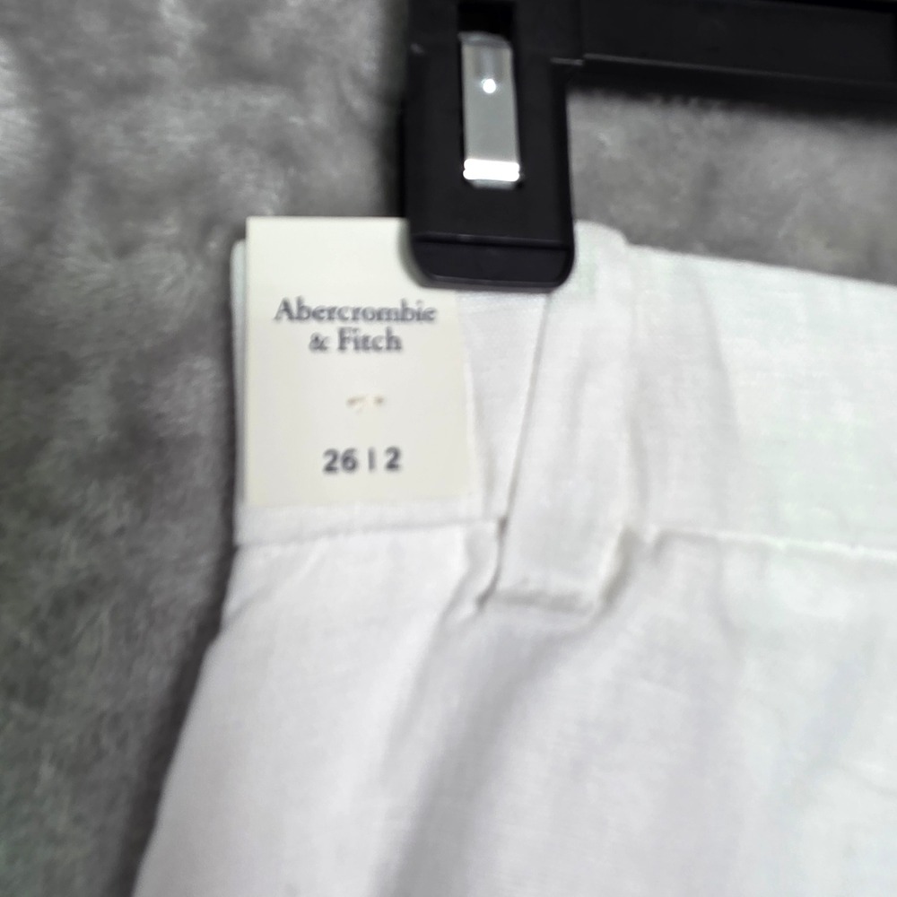 Abercrombie & Fitch White 100% Linen Shorts Women Size 26 NWT - Picture 6 of 8